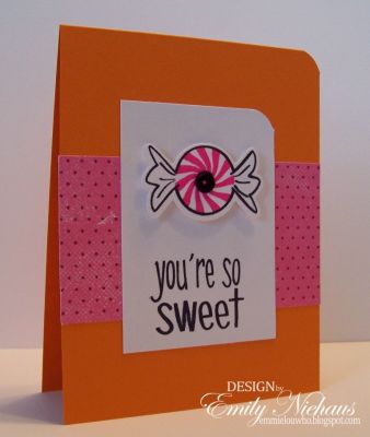 *You're So sweet
I used the new wrapped candy dies to create this card.

TFL!

http://emmielouwho.blogspot.com/
