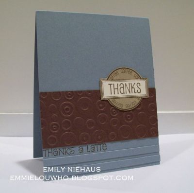 Thanks A Latte!
I am a huge coffee lover so this set is already a favorite in my collection! I used the labels2use set for the "thanks".

TFL!

http://emmielouwho.blogspot.com/
Keywords: labels2use coffee4two CAS
