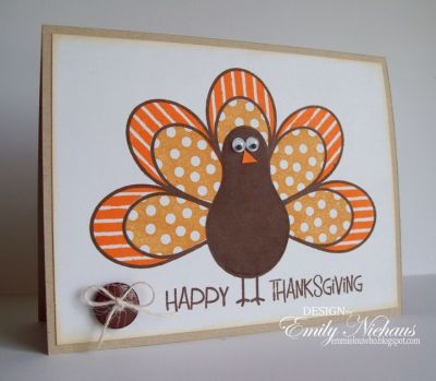 *Thanksgiving Turkey
I used the new turkey2stamp set for this card. I used the wing shapes from butterfly2build to stamp the wing patterns.  I added some google eyes and a button with twine to the corner.

TFL!

http://emmielouwho.blogspot.com/
Keywords: turkey2stamp butterfly2build thanksgiving