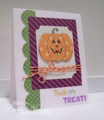 Trick Or Treat!
Here is a Halloween card I made using the pumpkin and sentiment from Thanks2fall set and some DP from echo park.  The twine is from The Twinery (of course)!  

TFL!

http://emmielouwho.blogspot.com/
Keywords: Halloween