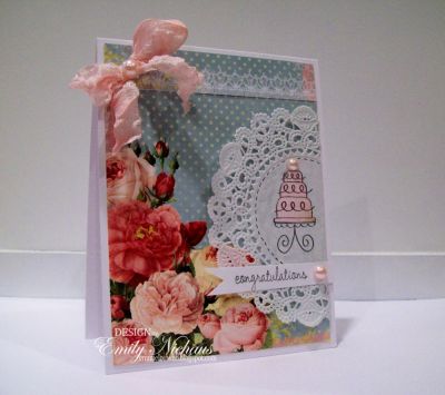 Wedding Cake Congrats!
I pieced the smaller wedding cake in the set with paper from Pink Paislee's Sweetness collection.  The sentiment is from sweet4babies.  The image is matted with a doily.

TFL!

http://emmielouwho.blogspot.com/
Keywords: cake2build sweet4babies pink paislee wedding