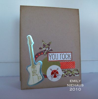 YOU ROCK!
I used the labels2use to create the sentiment for tween boy card!  All of the die cuts and paper is from Making Memories Just Chillin' collection.  I stamped the sentiment in brown and cut it out and outlined with an orange copic marker.

TFL!

http://emmielouwho.blogspot.com/
Keywords: labels2use boy masculine