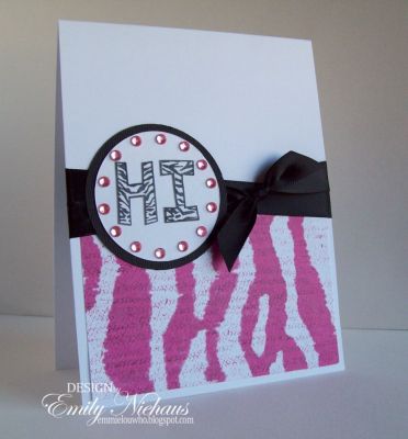 HI!
This card uses the outlines2letter and zebra2letter sets.  I paired them up with some funky pink zebra print patterned paper that I bought a while back at Hobby Lobby.

TFL!

http://emmielouwho.blogspot.com/
Keywords: outlines2letter zebra2letter