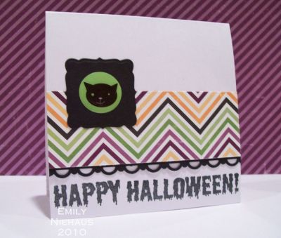 Happy Halloween Cat
This is one of a set of 4 cards I made in a set using spooky2scare and some Echo Park DP.

Check out my gallery to see the rest of this set!

http://emmielouwho.blogspot.com/
Keywords: spooky2scare CAS Halloween