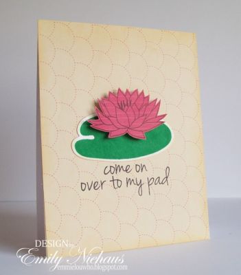 My Pad...
I made this card with stamps from the Froggy2love and sayings4froggy sets.  The lily pad was cut using the new dies!

TFL!

http://emmielouwho.blogspot.com/
