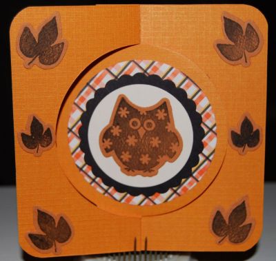 Thanksgiving
Sizzix Stamps & Die Cuts-Autumn Owls
Sizzix Framelits-Scallop Circles
Patterned Paper-The Paper Patch
Fonts-Arial & Vladimir Script
Other-black ink, cardstock
