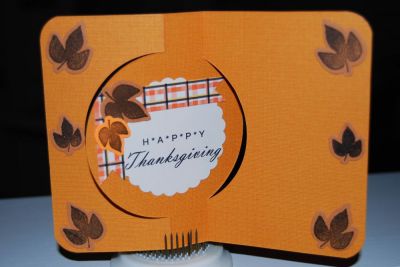 Thanksgiving
Sizzix Stamps & Die Cuts-Autumn Owls
Sizzix Framelits-Scallop Circles
Patterned Paper-The Paper Patch
Fonts-Arial & Vladimir Script
Other-black ink, cardstock
