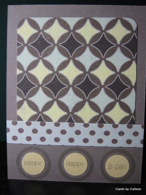 Masculine Birthday
I was looking at this paper and thought it would be great for a masculine card. The stamp set was perfect for it.
Keywords: sentiments4circles