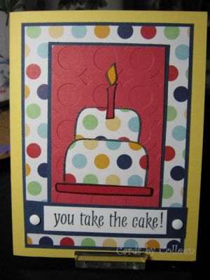 Polka Dot Cake
Paper pieced the cake, it was just like making a real cake, they are always lopsided!
