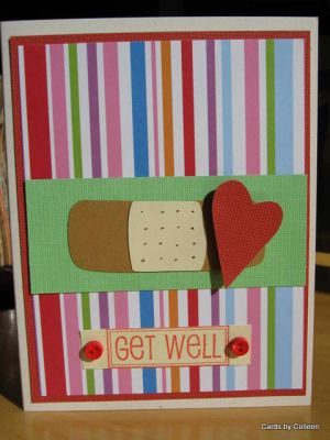 Bandaid Get Well
I used Cricut cuts for the bandaid and heart, popped the heart with pop dots.
Keywords: labels2use