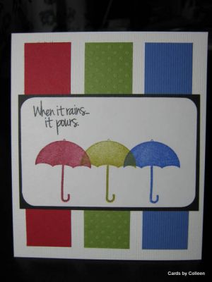 When it rains....
Playing with the umbrellas and inks I liked this color combination.
