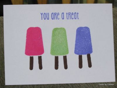 You are a treat
Simple card, I did use a stampamajig to keep things lined up because otherwise, it would be very crooked. :)
