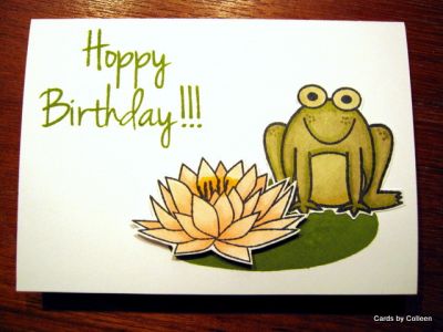 Hoppy Birthday
Finally getting around to using the Frog set, played with my copics to color the frog and flower and cut them out. Popped the flower up using pop dots.
