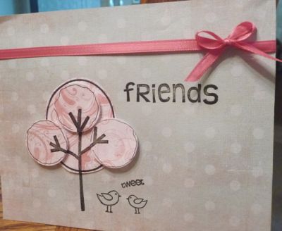 Friends mini album cover
I punched 1" circles from my patterned paper & added w/ pop dots to the tree to add dimention & texture
Keywords: basic4abc trees2build