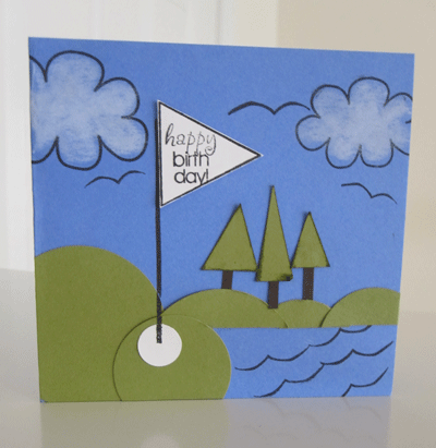 Golf Birthday
I used the seagulls as waves, as I was still waiting the new stamp set.
Keywords: golf, birthday, banner