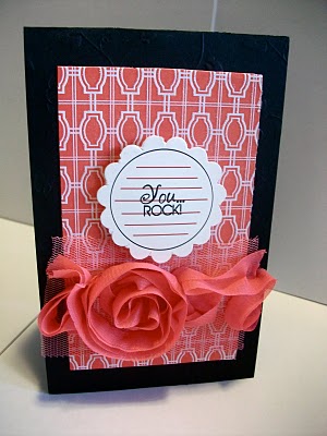 You Rock!
Card created for CAS 65 challenge on scs.. quick and easy! Love that little sentiment!
see more pics and details on my blog here http://alifeunrehearsed2.blogspot.com 
