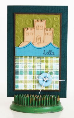 Hello Sandcastle Card
I stamped the sandcastle on brown cardstock and colored in the image with brown chalk.
Keywords: summer4fun