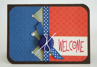 Welcome card
Used the smaller triangle as a border stamp.
Keywords: kites2fly card welcome