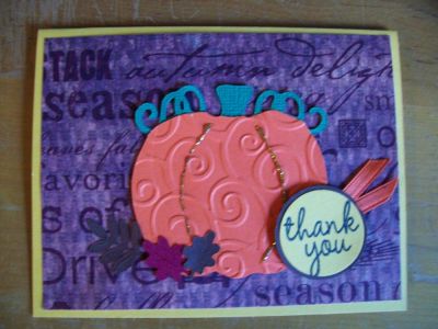 I made a few cards for friends for Thanksgiving which is this weekend in Canada.
