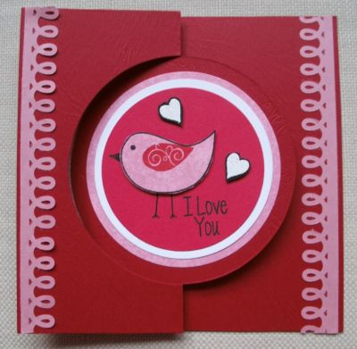 Forever (front)
The Bird on the front is from Trees2build, the 'I love you' from postage2stamp and the little white hearts from hearts2diefor.

All inks are Stephanie Barnards

I also used a border punch.
