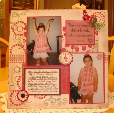 Every Mother
I used the Happy 2 be Circles set to create the background paper! The cherries (balloons upside down) embellie for this layout!  

