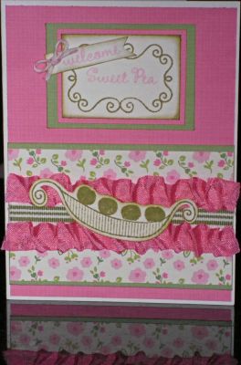 Welcome Sweet Pea
Card made using Echo Park Country Drive papers, AC ribbon, Hug Snug seam binding, and sweet4babies stamp set.
Keywords: sweet4babies