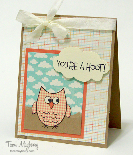 You're A Hoot
Owls2Love
Premium Dye Inkpad by ColorBox and Stephanie Barnard- Licorice
Patterned Papers: My Minds Eye

TFL!
http://tamimayberry.blogspot.com/
Keywords: Owls2Love,Colorbox