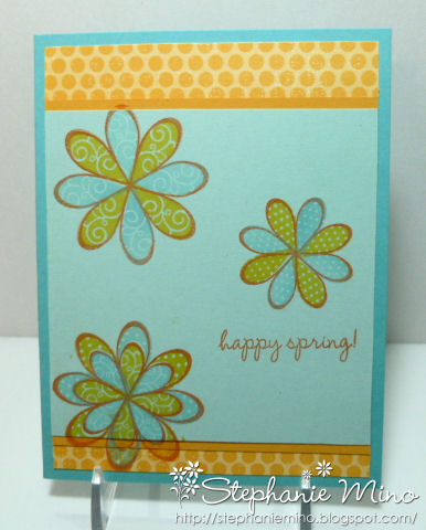 Happy Spring
Just a simple spring card utilizing 3 of Stephanie's stamp sets:  flower2build, butterfly2build and creations2fill
Keywords: butterfly2build, spring, flower2build
