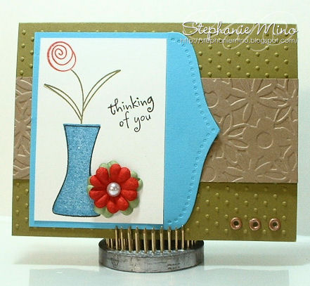 Thinking of You
I love this set but haven't used it enough.  It's just so easy to make a quick card so easily that says exactly what you want it to.

To see the inside of the card, visit my blog:  http://stephaniemino.blogspot.com/2010/11/thinking-of-you-card-for-color-cue.html
Keywords: thinking of you, flowers2share, flower