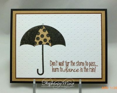 Singing in the Rain
First time I've got to ink up this set and I just love it!  You can read all of the details on my blog for the post I did for this card!  http://stephaniemino.blogspot.com/2012/04/dancing-in-rain.html
