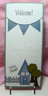 We've Moved!!!
Guess what I got today????  Yep, my new club member stamps arrived and I got inky right away!!!  I actually combined 2 of Stephanie's stamp sets for this one and I think my card turned out really cute!  The inside has the row of houses above a strip of patterned paper that matches the outside.......You can check it out on my blog, here:  http://stephaniemino.blogspot.com/2011/04/weve-moved-card-for-cps-challenge.html
Keywords: banners4all, houses4us