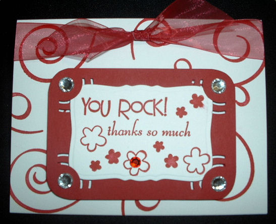 TSOLD16 
I read Stephanie's blog today and thought I'd try being creative.  Up to now, I've basically gotten ideas from galleries and then tried to gather everything to make a card similar.  This time, I got out my new stamps from Stephanie and just went to it.  It was so fun!!!  
Keywords: TSOLD16 swirls2build thanks2you