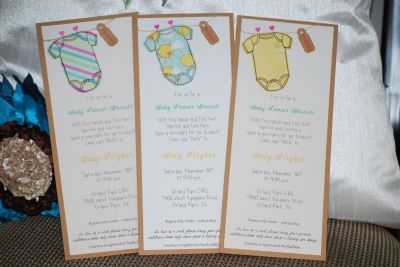 Onesie Baby Shower Invite
Simple and Sweet!!! For my daughter's baby shower....I had to make 40 of them!
