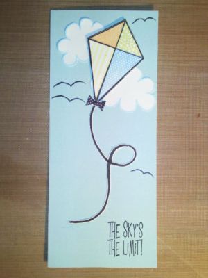 The Sky's The Limit
I didn't have a need for the card, but i HAD to make one with this kite!
Keywords: Kite, Clouds, Sky's the limit, Blue