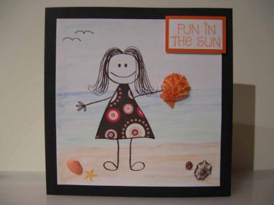 Fun in the sun
After returning from my holiday with lots of collected shells I really wanted to use them on a card. 
