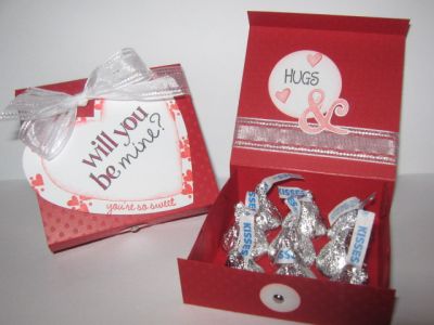Hugs & Kisses
Valentine box filled with hugs & KISSES, get it?
Keywords: Will you be mine? Candy box