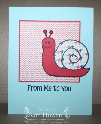 *From me to you
Card details:
Stamps: Snails2mail from The {Stamps} of Life
Cardstock: Soft Sky, Real Red, Fancy Pants Trendsetter
Inks: Color Box by Stephanie Barnard in Licorice
Embellishments: dimensionals
Keywords: snails2mail