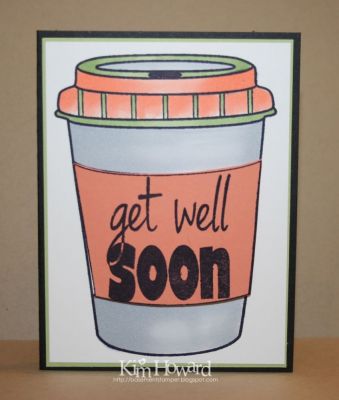 Get Well Soon
I stamped the coffee cup from coffee4two on my base and then I stamped another on colored cardstock and scored it so that the card opened where the Get Well Soon is.
Keywords: coffee4two phrases2say
