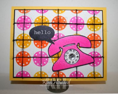 Hello Grid
Card details:
Stamps: Talk4Phone and Phone4You from The {Stamps} of Life
Cardstock: Basic Black, Naturals White
Inks: Color Box by Stephanie Barnard-Banana, Tangerine, Guava
Embellishments: Black twine

Keywords: Talk4phone Phone4You