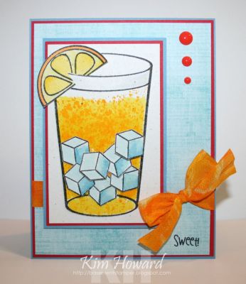 *Sweet
Card details:
Stamps: Lemonade2drink from The {Stamps} of Life
Cardstock: Marina Mist, Real Red, Naturals White, Teresa Collins Sweet Afternoon
Inks: Color Box by Stephanie Barnard- Licorice, Cornflower Refill and Stephanie Barnard Sprays-Banana
Embellishments: My Mind's Eye enamel dots, seam binding dyed with Stephanie Barnard Sprays-Banana
Keywords: Lemonade2drink