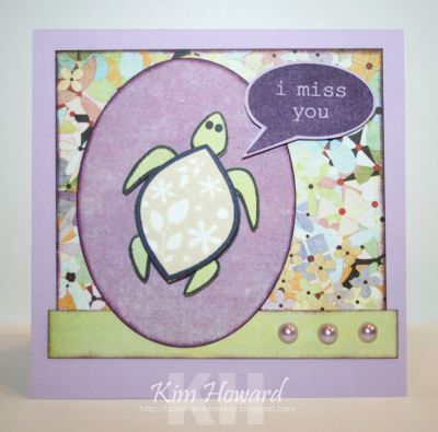 *I Miss You
Card details:
Stamps: Talk4phone and Turtle2Love from The {Stamps} of Life
Cardstock: VIP Purple, Whisper White, Basic Grey Wisteria
Inks: Color Box by Stephanie Barnard- Celery, Licorice and Elegant Eggplant
Embellishments: Want2Scrap Lavendar pearls, Oval die, dimensionals
Keywords: Talk4phone Turtle2love
