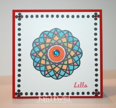 Hello
I stamped the spiro onto Vellum with stazon and then colored the back with my Copic markers.  It was nice and vibrant
Keywords: spiros2stamp borders4me