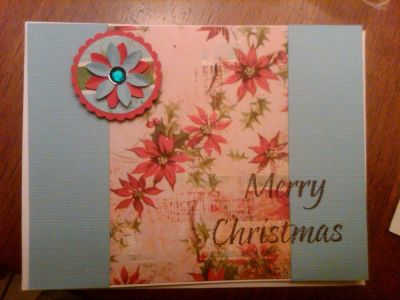 Merry Christmas Flower {light blue, red & green}
