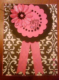 Glittery Flower Happy Birthday Prize Ribbon {back2basics}.JPG