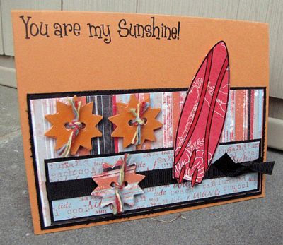 Sunshine
This is a card using the Summer 4 Fun stamp set and handmade paper buttons.  This was for a challenge at Just Us Girls.
Keywords: summer4fun
