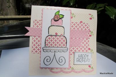 Happy Birthday
I embossed the cake stand in silver and 'painted" the plate with Stickles!
I used silver liquid pearls and made the pearls on the cake. Such fun!
Keywords: Happy Birthday