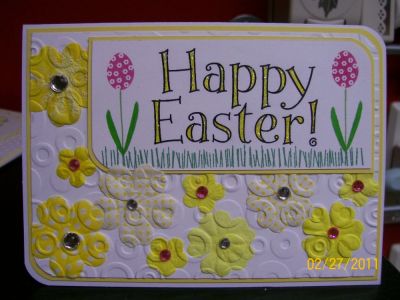 Faux Flower Press Happy Easter
I made this card with the technique Faux Flower press.  
Keywords: Bunny4easter