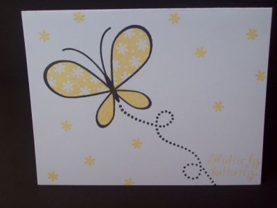 yellow butterfly
I did these in several colors, quick and simple card set
