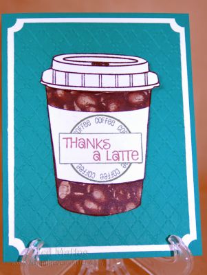 Thanks a Latte!
My first SoL card I created! :) 

More details here:
http://www.happilyevercrafter.com/2011/04/thanks-latte.html
Keywords: coffee4two thank you