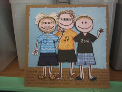 My Three Wise Guys
Father's Day Card, featuring personalized "kids" for each of my three sons (ages 20, 18 & 16). It was so much fun to "dress" them and re-create the hair.  They are standing on the definition of "family" from the dictionary4me stamp set.
Keywords: dictionary4me